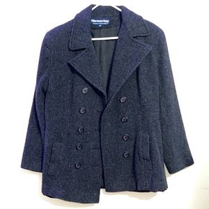 Herman Kay Grey Button Up Pea Coat - Size 10